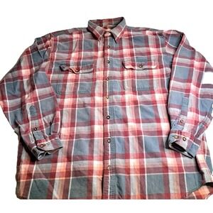 Vtg Eddie Bauer Plaid Flannel Shirt Men's TALL Large‎ Baggy Cotton Grunge GORP